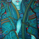 Painting titled "Bilyana" by Albena Vatcheva, Original Artwork, Oil Mounted on Wood Stretcher frame
