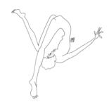 Drawing titled "Acrobatic model" by Aleksandra Chastagnol (Wild strawberry), Original Artwork, Gel pen