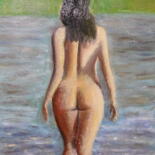 Картина под названием "Девушка в солнечный…" - Алексей Денеко, Подлинное произведение искусства, Масло