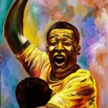 Painting titled "pELè" by Alessandro Rizzo, Original Artwork, Oil