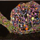 Sculpture intitulée "Snail" par Alexandra Finkelchtein, Œuvre d'art originale, Fil de fer