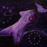 Картина под названием "PINK DEMON TIME" - Alexander Klyatskiy, Подлинное произведение искусства, Масло