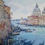 Картина под названием "Venice XIII" - Alex Hook Krioutchkov, Подлинное произведение искусства, Масло