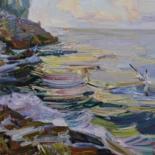 Картина под названием "Ранним утром у моря" - Alexmore, Подлинное произведение искусства, Масло