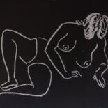 Zeichnungen mit dem Titel "Female figure on a…" von Alfia Kircheva, Original-Kunstwerk, Kreide