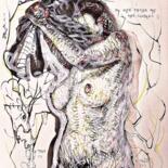 Desenho intitulada "Just a moment, I am…" por Alfred Freddy Krupa, Obras de arte originais, Tinta