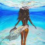 Painting titled "Stingray skirt" by Alina Sunny, Original Artwork, Oil