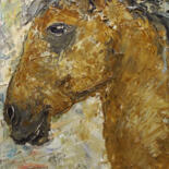 Pintura intitulada "Horse." por Alla Ronikier, Obras de arte originais, Óleo Montado em Armação em madeira