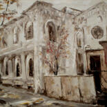 Painting titled "Odessa. Ryshelyevska" by Alla Ronikier, Original Artwork, Oil Mounted on Wood Stretcher frame