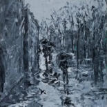 Картина под названием "Paris.Rainy." - Alla Ronikier, Подлинное произведение искусства, Масло Установлен на Деревянная рама…