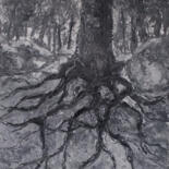 Painting titled "The saga of trees.…" by Alla Ronikier, Original Artwork, Oil Mounted on Wood Stretcher frame