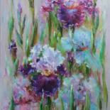 Картина под названием "Bouquet of irises" - Alla Tatarinova, Подлинное произведение искусства, Масло