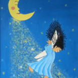 Painting titled "Dancing On Moonbeams" by Allegretto, Original Artwork, Acrylic