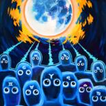 Картина под названием "Full Moon" - Allians, Подлинное произведение искусства, Масло