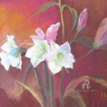 Peinture intitulée "fleurs d'amaryllis" par Claudette Allosio, Œuvre d'art originale, Autre
