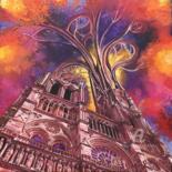 Painting titled "Notre Dame Nature (…" by Almakan, Original Artwork, Acrylic
