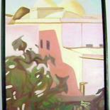 Painting titled "TOITS de HAMMAMET" by Mahmoud Amara, Original Artwork, Oil