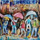 Peinture intitulée "RAINY DAY IN NEW YO…" par Anandswaroop Manchiraju, Œuvre d'art originale, Acrylique