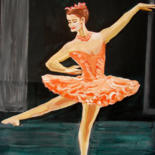 Schilderij getiteld "U.S BALLET DANCE-17" door Anandswaroop Manchiraju, Origineel Kunstwerk, Olie