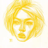 Drawing titled "'Lemon Yellow №107'" by Anastasija Terskiha, Original Artwork, Conté