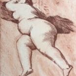 Printmaking titled "Nude woman" by Anatoliy Yovlev, Original Artwork, Etching