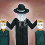 Painting titled "Strange "father"" by Ana Valentim, Original Artwork, Oil