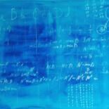 Peinture intitulée "Schoolboard blue" par Anastasia Vasilyeva, Œuvre d'art originale, Acrylique Monté sur Châssis en bois