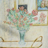 Pittura intitolato "fleur1.jpg" da André Goinaud, Opera d'arte originale, Olio