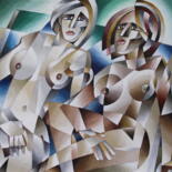Pittura intitolato "Женщины из Шарлотен…" da Andrei Saratov, Opera d'arte originale, Olio