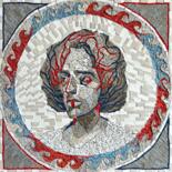 Sculpture titled "Portrait in Stone" by Andrii Davydenko, Original Artwork, Mosaic Mounted on Other rigid panel
