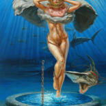 Peinture intitulée "The Dive" par Andrii Zhukov, Œuvre d'art originale, Huile