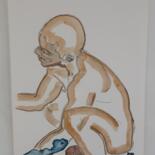 Peinture intitulée "Il mendicante d amo…" par Angelo Marzullo, Œuvre d'art originale, Aquarelle