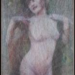 Painting titled "Pretty Woman (Algor…" by Ani & Andrew Abakumovs, Original Artwork, Thread Mounted on Wood Panel