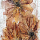Painting titled "Golden Cobweb" by Danguole Serstinskaja, Original Artwork, Ink