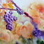 Painting titled "Avant les vendanges" by Anita Bruzzo, Original Artwork, Watercolor