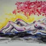 Painting titled "sentiment n°4" by Anna An, Original Artwork, Watercolor