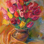 Painting titled "tulips" by Anna Churyukina, Original Artwork, Oil