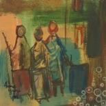 Pittura intitolato "Les commères  #arti…" da Anna Grazi, Opera d'arte originale, Acrilico