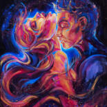 Painting titled "Kissing you" by Anna Lazar, Original Artwork, Oil