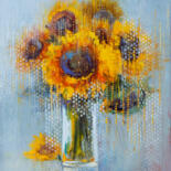 Painting titled "Summer Dreams Too" by Anna Bloomfield-Ravliuc, Original Artwork, Oil Mounted on Wood Stretcher frame