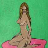 Drawing titled "Pink towel" by Anna Zhuleva, Original Artwork, Pastel