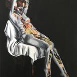 Collages intitulée "L'Oisive" par Annabelle Amory, Œuvre d'art originale, Acrylique Monté sur Châssis en bois