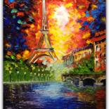 Painting titled "Eiffel tower 70*50cm" by Anna Reznik, Original Artwork, Oil