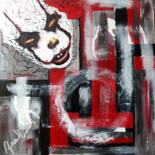 Painting titled "Le clown" by Anne Fortoul, Original Artwork, Acrylic