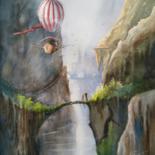 Peinture intitulée "Le Voyage de Dan" par Anne Hamelin, Œuvre d'art originale, Aquarelle