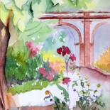 Painting titled "accueil au conserva…" by Anne Marie Mazzocchi, Original Artwork, Watercolor