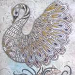 Drawing titled "Cygne.jpg" by Anne-Marie Musso, Original Artwork, Marker