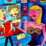 Painting titled "L'ATELIER" by Anne Marie Torrisi, Original Artwork, Oil