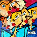 Painting titled "LA LIBERTE*" by Anne Marie Torrisi, Original Artwork, Oil Mounted on Wood Stretcher frame