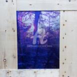 Collages titled "Arbres bleus #2" by Anne Maury, Original Artwork, 2D Digital Work